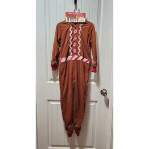 PJ's & Presents Christmas Gingerbread One-Piece Pajamas Holiday Girls 6/6X New!